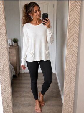 JEANNE PIERRE Cream Crew Neck Sweater Size  XL